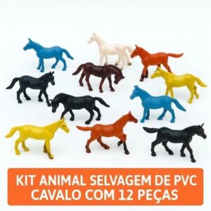 Kit Animal Selvagem De Pvc Cavalo Com 12 Pecas