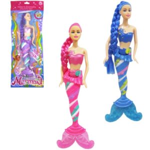Boneca Sereia Colorida Trança