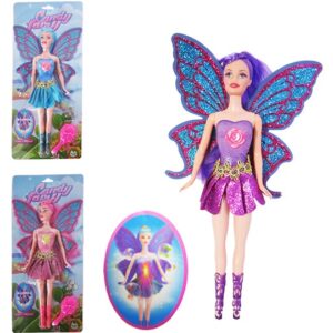 Boneca Candy Fairy Fada Com Luz Som Asas Articulada 30cm + Pente