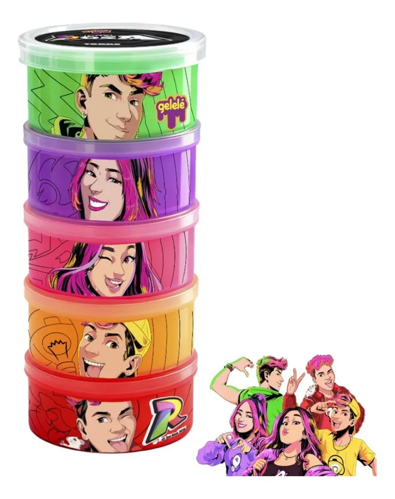 Slime Gelelé Torre 330g Dos Rosa Youtubers 5 Cores